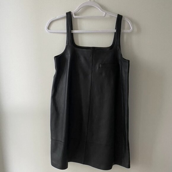 COS Leather Mini Pinafore Dress - Picture 1 of 5